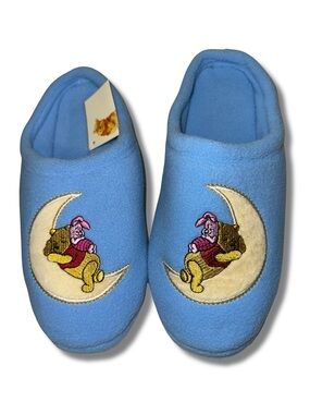 NWT Vtg Winnie The Pooh & Piglet Crescent Moon Fleece Slippers